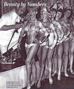 The Show Must Go On. Rockettes get their flu shots in 1963.  