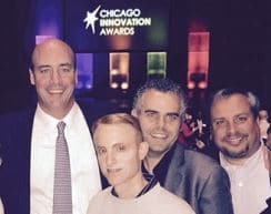 left to right: Todd Murray, Jeremy Steiner, Steve Hallenbeck, Paul Giampaolo at 13th Annual Chicago Innovation Awards
