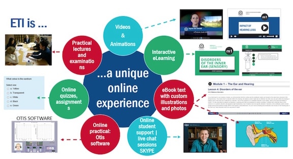Figure 1. Overview of Eduplex Training Institute interactive eLearning site features.