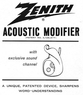 Figure 2. Zenith Radio Corporation Acoustic Modifier patented earmold.