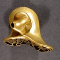 Figure 2.  An artificial concha designed and molded for an individual user, would have been worn as a self-retaining adornment that could blend in with a hairstyle or jewelry. (Bernard Becker Medical Library, Washington University School of Medicine).