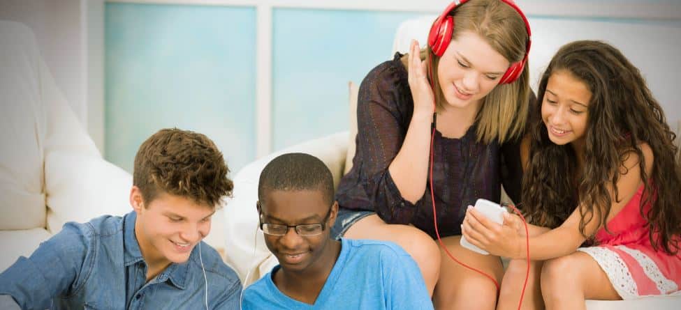 listening music teens